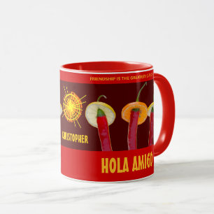 Mug Cute Chili Peppers Hola Amigo Funny Personnalisabl