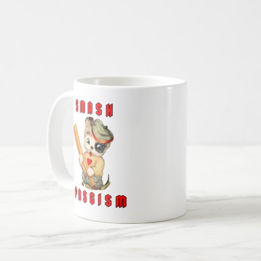 Mug Cute Chiot Rétro - Fascisme Smash (Devant gauche)