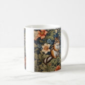 Mug Cute Chipmunk William Morris Inspiré Floral (Devant droit)