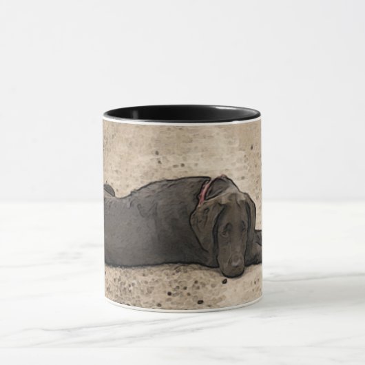 Mug Cute Chocolate Labrador Retriever Sur Forest Trail (Centre)