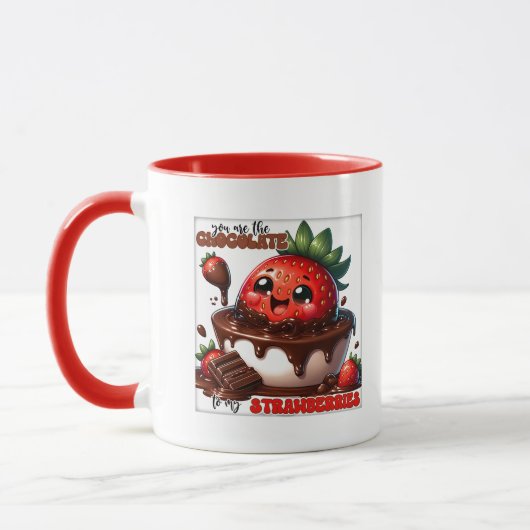Mug Cute Chocolate strawberry word art (Gauche)