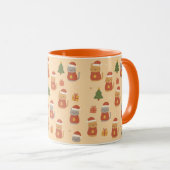 Mug Cute Christmas Cat Pattern – Kawaii Festive Cats & (Devant droit)
