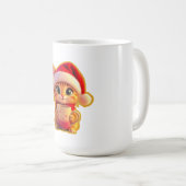 Mug **Cute Christmas Cat with Santa Hat – Funny Holida (Devant droit)