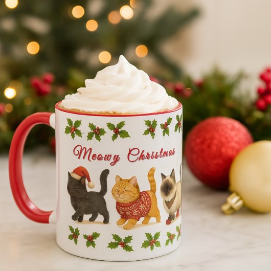 Mug Cute Christmas Cats Holiday 