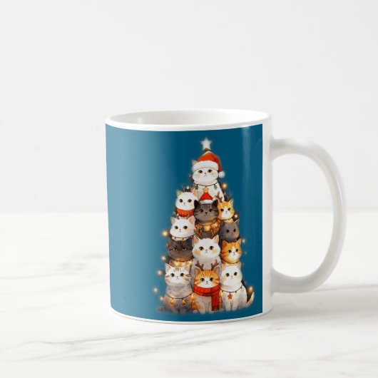 Mug Cute Christmas Cats Tree Lights Holiday Kittens Il (Droite)