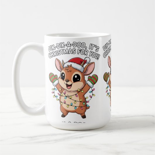 Mug Cute Christmas Dik-Dik – Festive Holiday Lights & (Gauche)