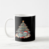 Mug Cute Christmas Dragon Sleeng Under Tree Books Love (Gauche)