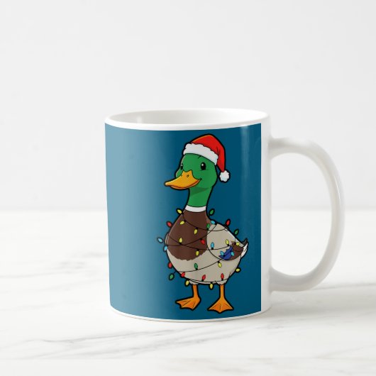 Mug Cute Christmas Duck Mallard With Xmas Lights (Droite)