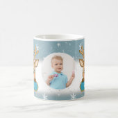 Mug Cute Christmas Holiday Reindeer Blue Boy Kids (Centre)