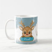 Mug Cute Christmas Holiday Reindeer Blue Boy Kids (Gauche)