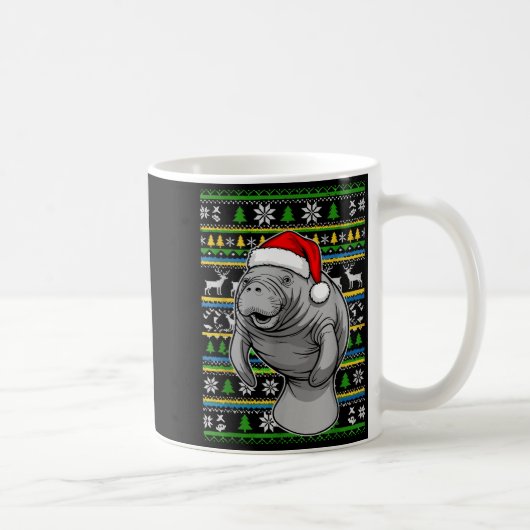 Mug Cute Christmas Manatee Shirt, Manatee Ugly Xmas Sw (Droite)