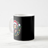 Mug Cute Christmas Monkey Santa Hat Lights Monkey Wome (Devant gauche)