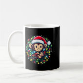 Mug Cute Christmas Monkey Santa Hat Lights Monkey Wome (Gauche)