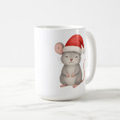 Mug Cute Christmas Mouse in Santa Hat (Devant droit)
