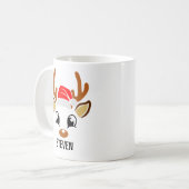 Mug Cute Christmas reindeer face (Devant gauche)