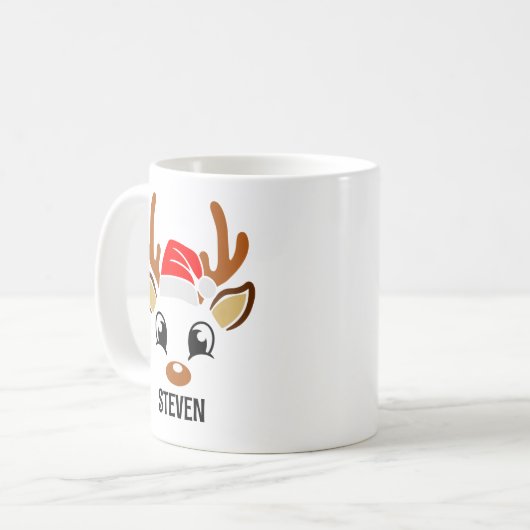 Mug Cute Christmas reindeer face (Devant gauche)