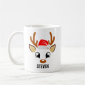 Mug Cute Christmas reindeer face (Gauche)