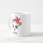Mug Cute Christmas reindeer face for her (Devant gauche)