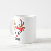 Mug Cute Christmas reindeer face for her (Devant gauche)
