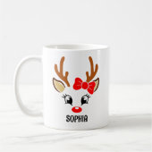 Mug Cute Christmas reindeer face for her (Gauche)