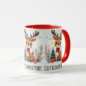 Mug Cute Christmas Reindeer Scene Snowy Forest (Devant droit)