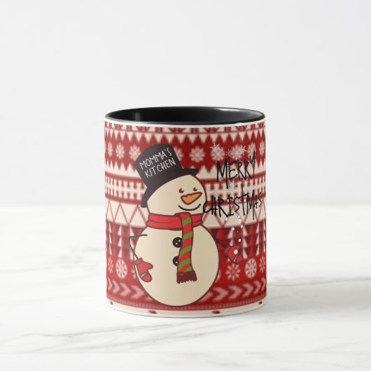 Mug Cute Christmas Snowman Cartoon Custom Holiday (Centre)