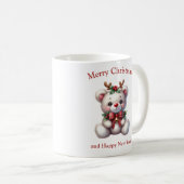 Mug Cute Christmas teddy bear with deer antlers (Devant droit)