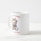 Mug Cute Christmas teddy bear with deer antlers (Devant gauche)