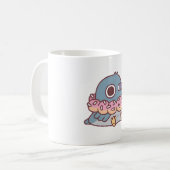 Mug Cute Chubby Pigeon Avec Collier De Donut Drôle (Devant gauche)