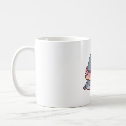 Mug Cute Chubby Pigeon Avec Collier De Donut Drôle (Gauche)