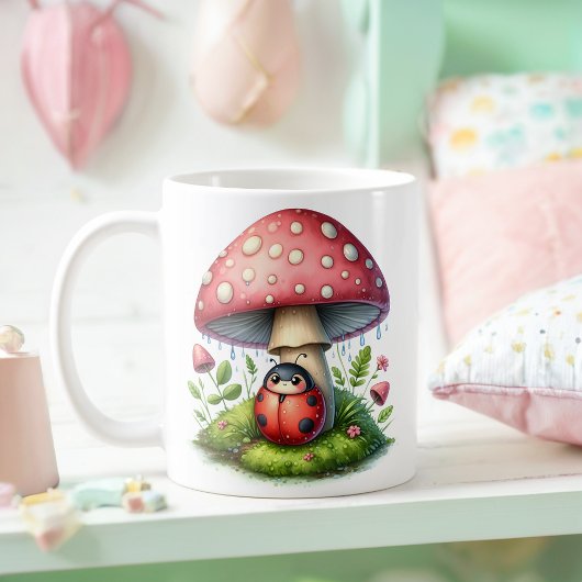 Mug Cute coccinelle sous parapluie de champignons