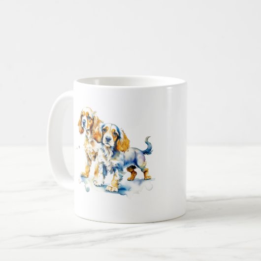 Mug Cute Cocker Spaniel petits amoureux des chiens (Devant gauche)
