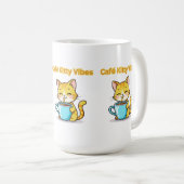 Mug **Cute Coffee Cat – Adorable Cat Drinking Coffee I (Devant droit)