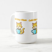 Mug **Cute Coffee Cat – Adorable Cat Drinking Coffee I (Devant gauche)