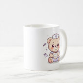 Mug Cute Coffee-Loving Nurse Teddy Bear  (Devant droit)