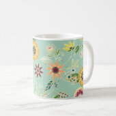 Mug Cute Colorful Folk Floral Original Golden (Devant droit)