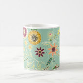 Mug Cute Colorful Folk Floral Original Golden (Centre)