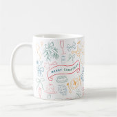 Mug Cute Colorful Whimsical Christmas Doodle (Gauche)