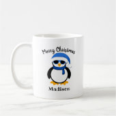 Mug Cute cool penguin Christmas winter Personalized (Gauche)