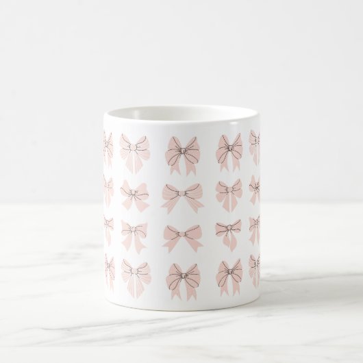 Mug Cute Coquette Bow Pattern Blush Pink (Centre)