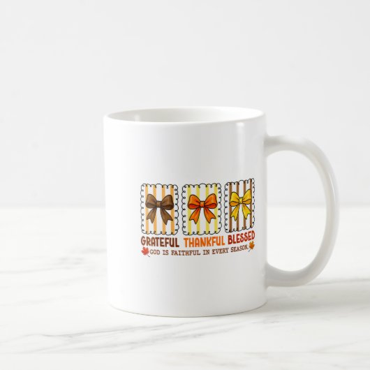 Mug Cute Coquette Christian Fall Bow Grateful Thankful (Droite)