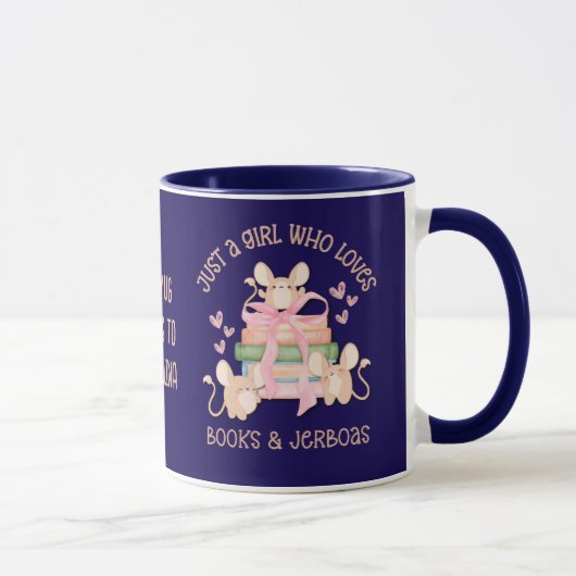 Mug Cute Coquette JUSTE UNE FILLE QUI AIME JERBOAS Blu (Droite)