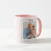 Mug Cute Coquette Pink Bow Photo Christmas (Devant droit)