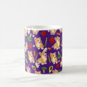 Mug Cute Corgi and Vegetables Motif alimentaire violet (Centre)