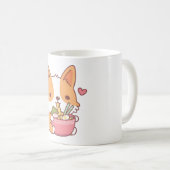 Mug Cute Corgi Chien Manger Ramen (Devant droit)