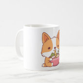 Mug Cute Corgi Chien Manger Ramen (Devant gauche)