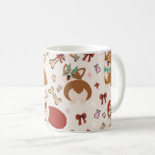 Mug Cute Corgi Christmas Holiday Seamless Pattern (Devant droit)