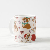 Mug Cute Corgi Christmas Holiday Seamless Pattern (Devant gauche)