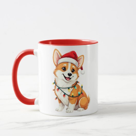 Mug Cute Corgi Christmas Santa Pet Dog Lover  (Gauche)