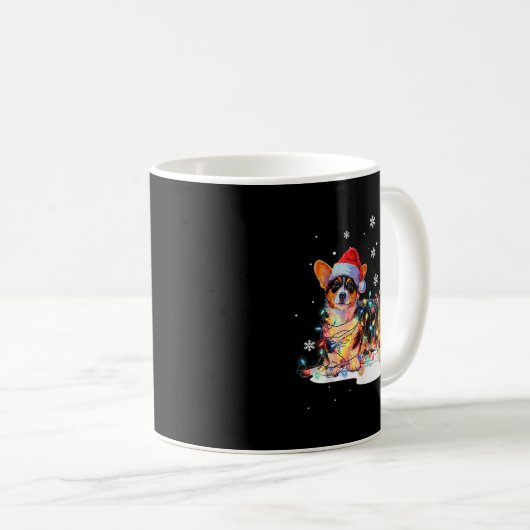 Mug Cute Corgi Dog Christmas Lights Xmas Holidays (Devant droit)